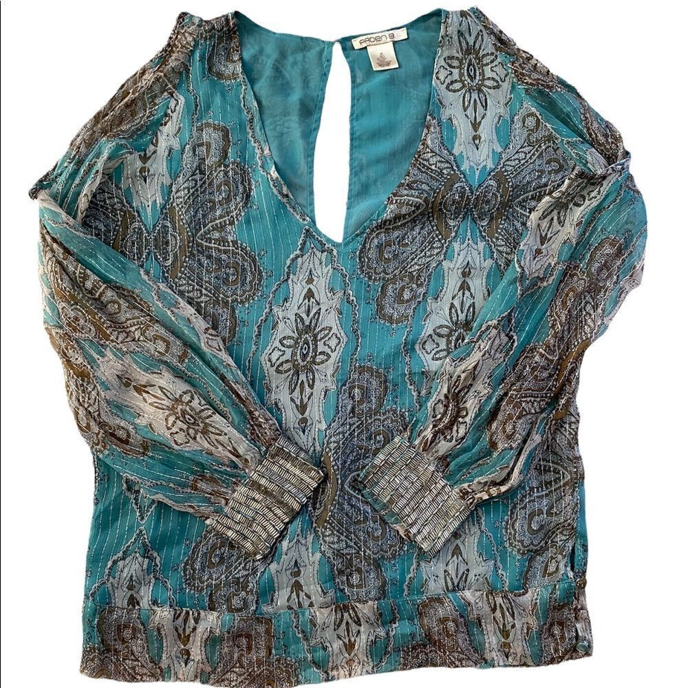 Arden B Paisley Beaded Blouse